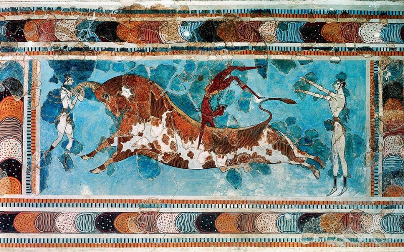 6.-Bull Leaping Fresco, Knossos