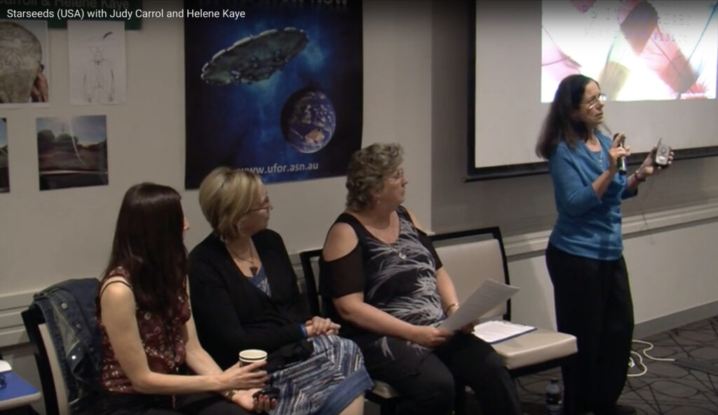 Starseeds & Hybrids presentation panel at UFOR featuring Judy Carroll, Helene Kaye, Althea Provost, and Karen Restom.