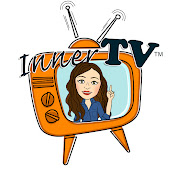 Cartoon-style logo for InnerTV featuring Althea Provost presenting inside a vintage orange television screen.