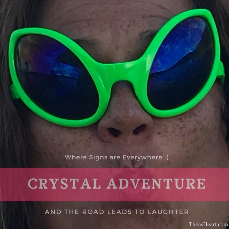 Crystal Adventure, 2018 with Althea Provost playful alien‑glasses moment expressing the fun and whimsical energy of the adventure.