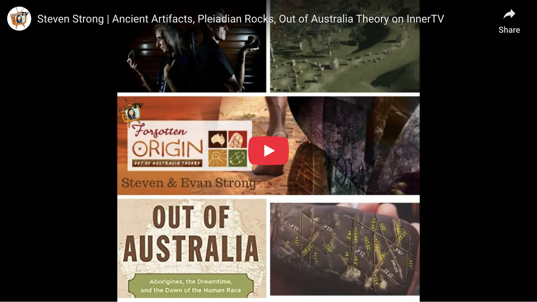 Cover art for InnerTV episode hosted by Althea Provost featuring Steven Strong discussing ancient artifacts, Pleiadian rocks, and the Out of Australia theory.