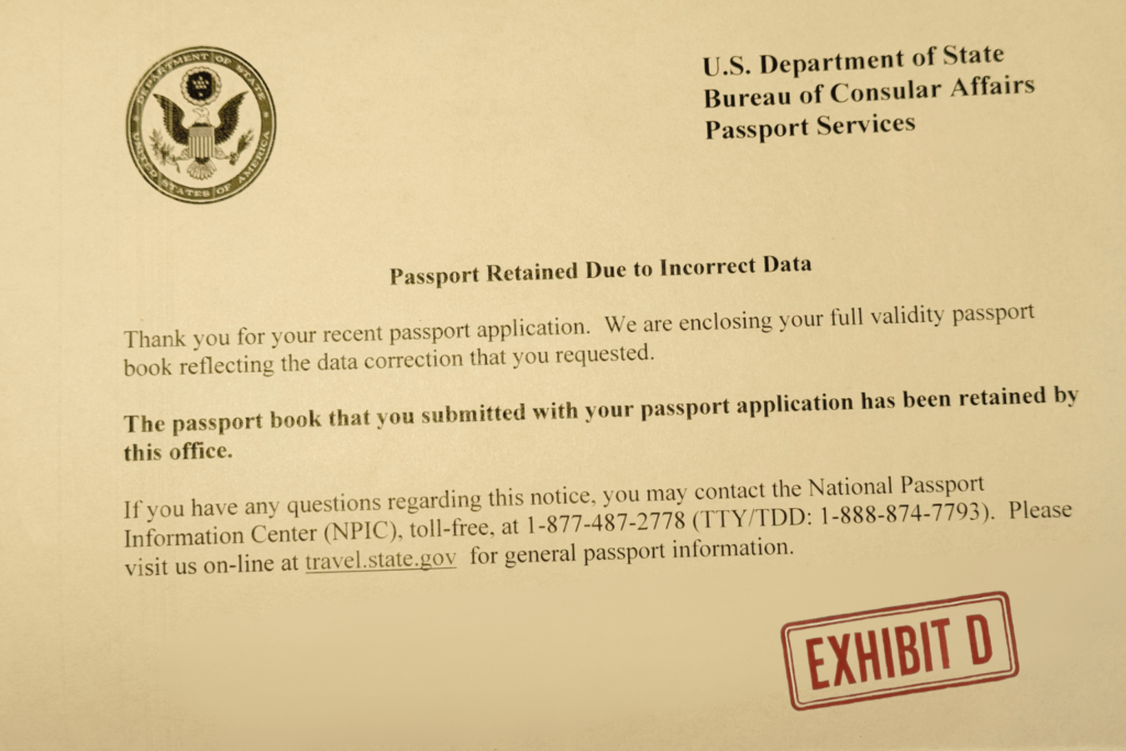 Inspector Provost_Case 003_ Exhibit D_The Closure - Thea's Heart Official government letter with a red, stylized “EXHIBIT D” stamp added at an angle.