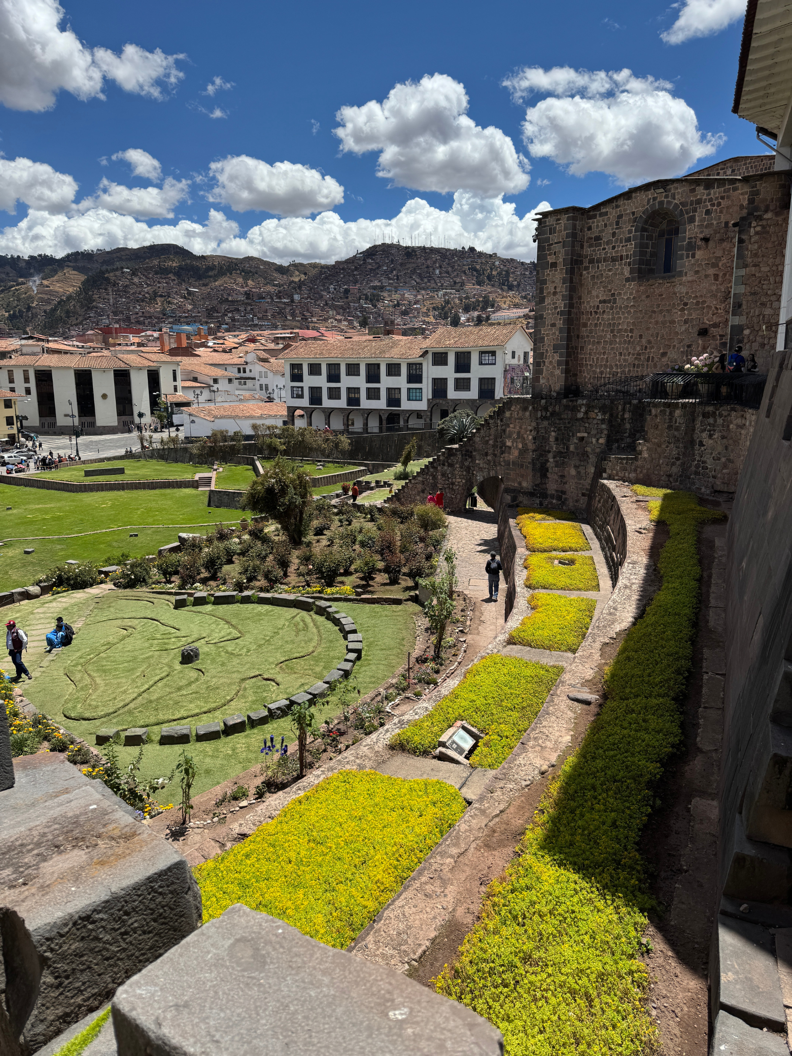 Coricancha Grounds Living Architecture in Motion - Thea's Heart Living Architecture expressed through the gardens and stone foundations of Coricancha during the Starseed Peru Adventure 2025, photographed by Althea Provost.