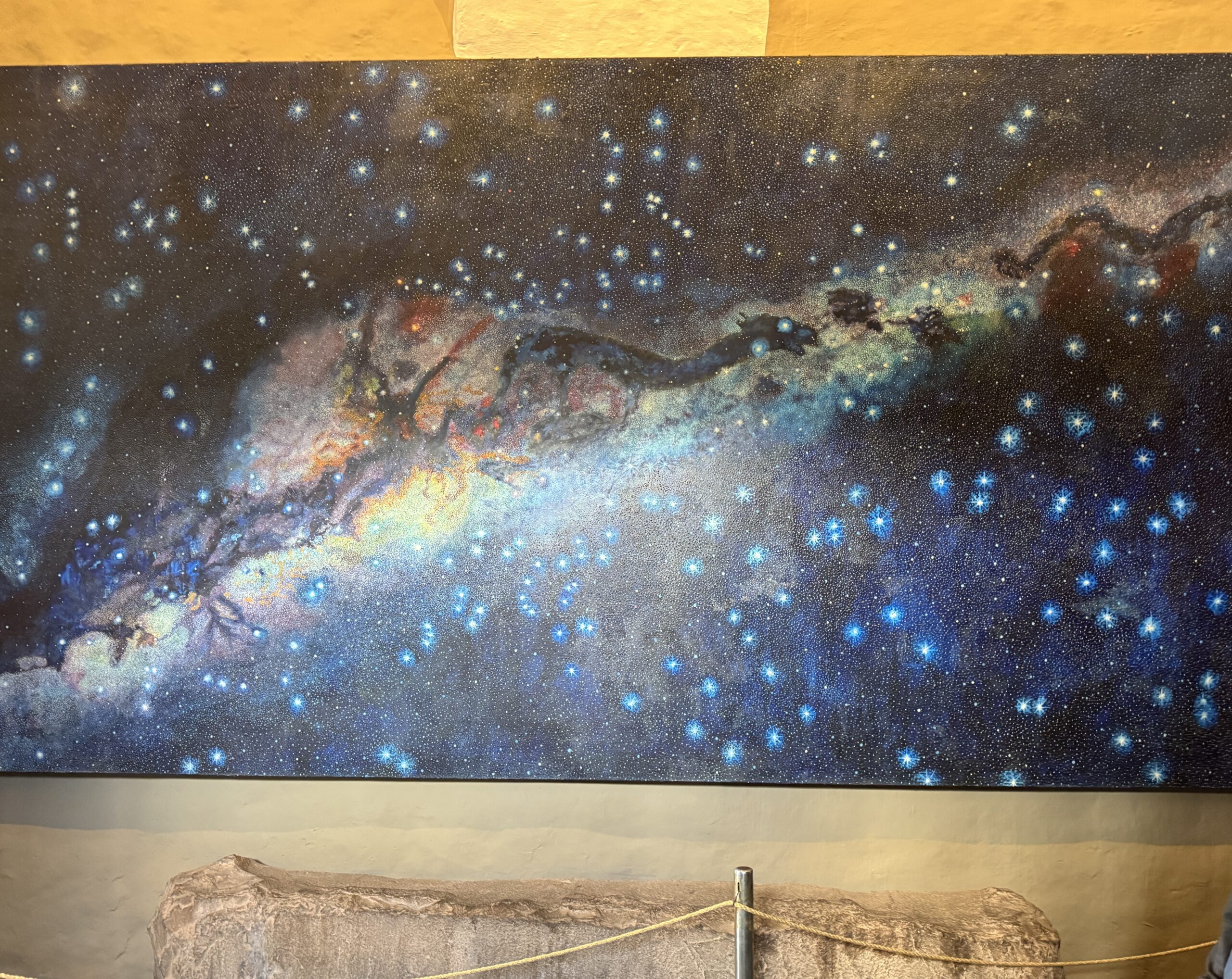 Milky Way Over Cusco The Maya Celestial River - Thea's Heart Painting of the Milky Way over Cusco by Miguel Araoz Cartagena, illustrating the Andean “Maya” celestial river and its connection to the Living Architecture explored during Althea Provost’s Starseed Peru Adventure 2025.