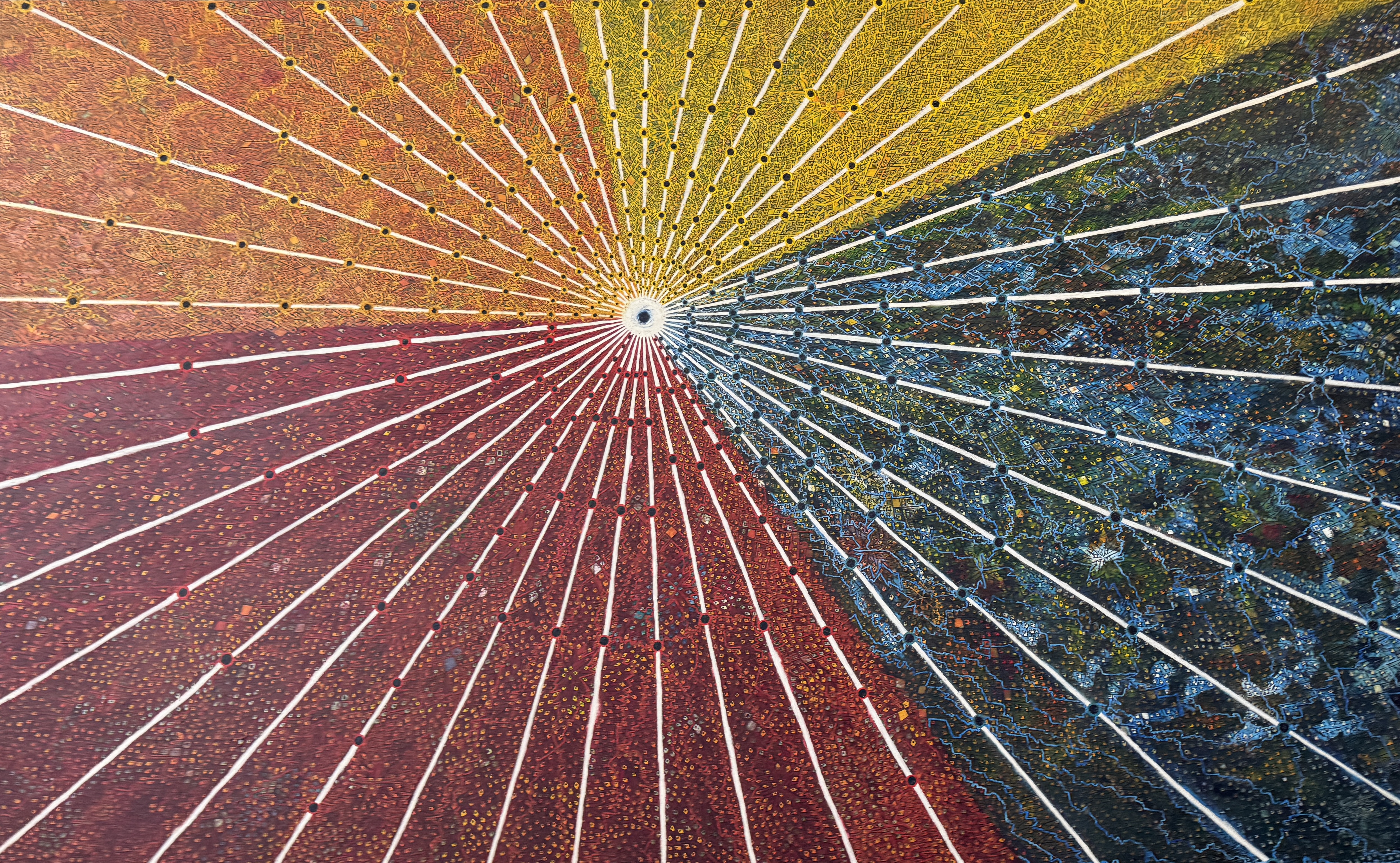 The Seqe System diagram representing the radiating lines of Living Architecture that once organized the sacred landscape of Cusco, photographed for Althea Provost’s Starseed Peru Adventure 2025.