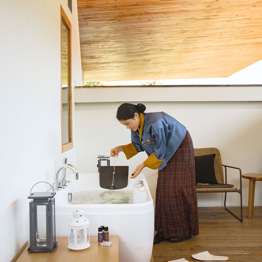 Starseed Bhutan Adventure with Althea Provost — spa ritual at Zhiwaling Ascent, part of the Michelin‑recommended Zhiwaling properties.